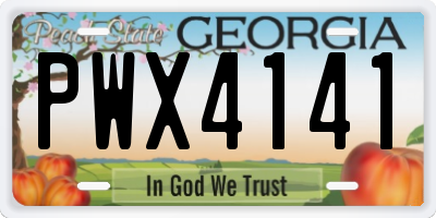 GA license plate PWX4141