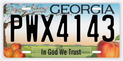 GA license plate PWX4143