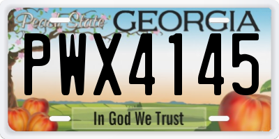 GA license plate PWX4145