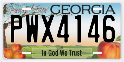 GA license plate PWX4146