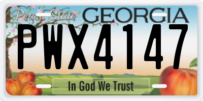 GA license plate PWX4147