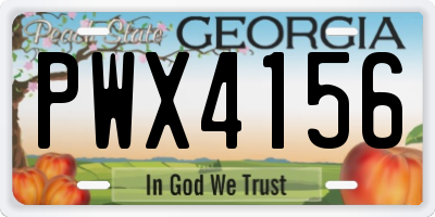 GA license plate PWX4156