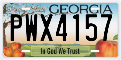 GA license plate PWX4157