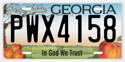 GA license plate PWX4158