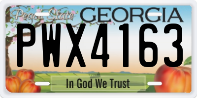 GA license plate PWX4163