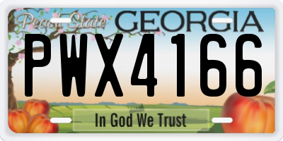 GA license plate PWX4166