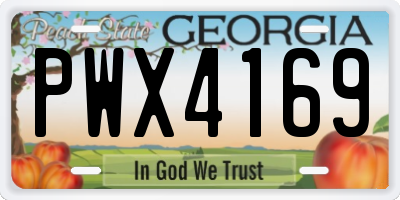 GA license plate PWX4169