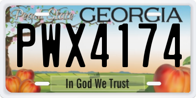 GA license plate PWX4174