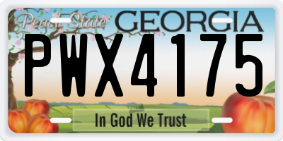 GA license plate PWX4175