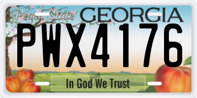 GA license plate PWX4176