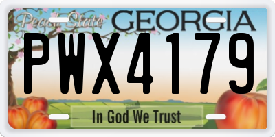 GA license plate PWX4179