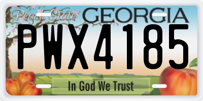 GA license plate PWX4185