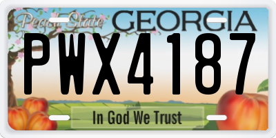 GA license plate PWX4187