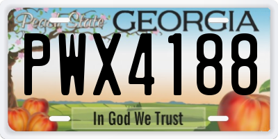 GA license plate PWX4188