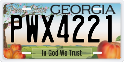 GA license plate PWX4221