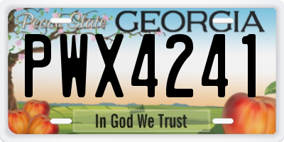 GA license plate PWX4241
