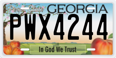 GA license plate PWX4244