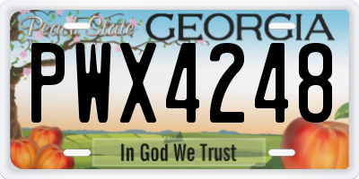 GA license plate PWX4248
