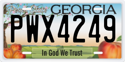GA license plate PWX4249