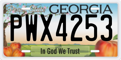 GA license plate PWX4253