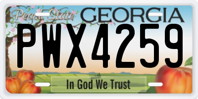 GA license plate PWX4259