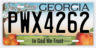 GA license plate PWX4262