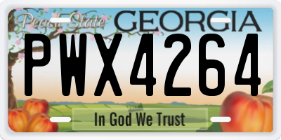 GA license plate PWX4264