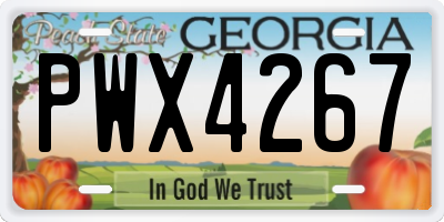 GA license plate PWX4267