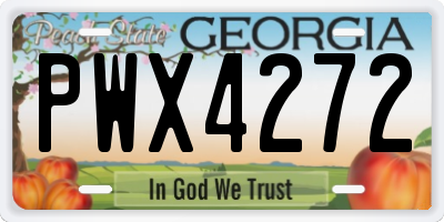 GA license plate PWX4272