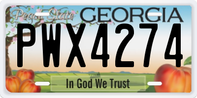 GA license plate PWX4274