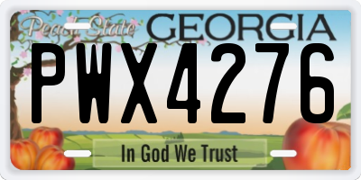 GA license plate PWX4276
