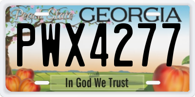 GA license plate PWX4277