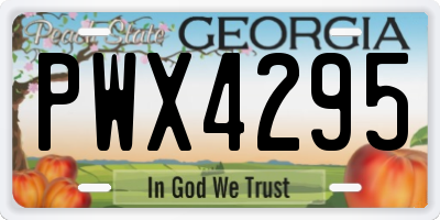 GA license plate PWX4295