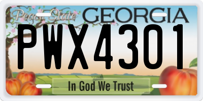 GA license plate PWX4301