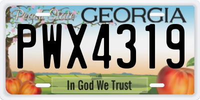 GA license plate PWX4319