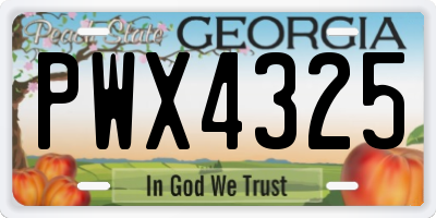 GA license plate PWX4325