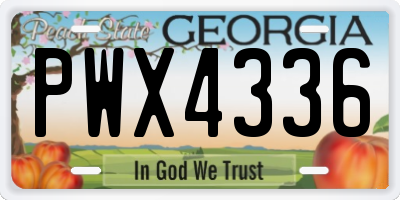 GA license plate PWX4336
