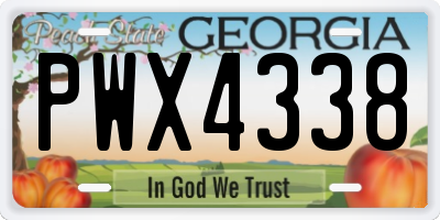 GA license plate PWX4338