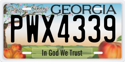 GA license plate PWX4339