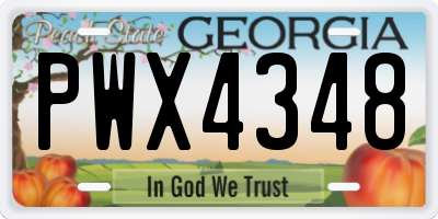 GA license plate PWX4348
