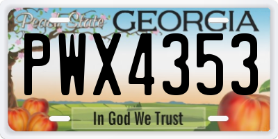 GA license plate PWX4353