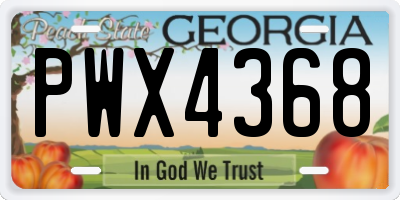 GA license plate PWX4368