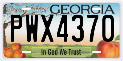 GA license plate PWX4370