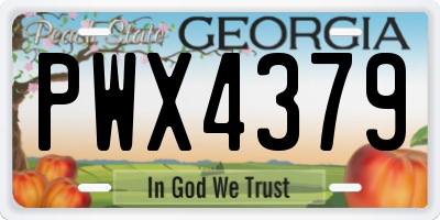GA license plate PWX4379