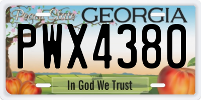 GA license plate PWX4380