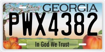 GA license plate PWX4382