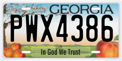 GA license plate PWX4386