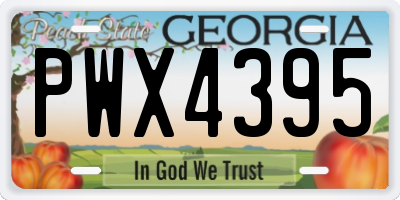 GA license plate PWX4395