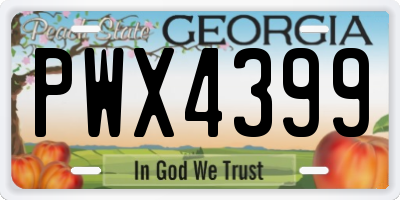 GA license plate PWX4399