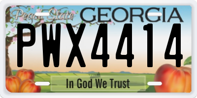 GA license plate PWX4414
